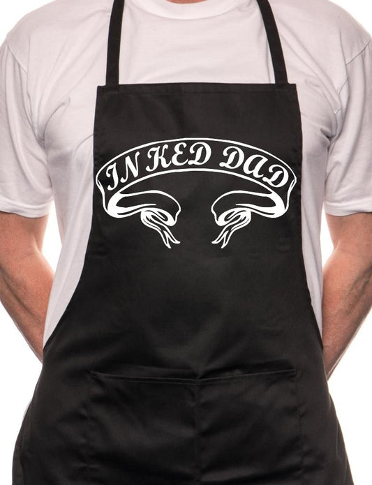 Inked Dad Tattoo Artist BBQ Cooking Apron