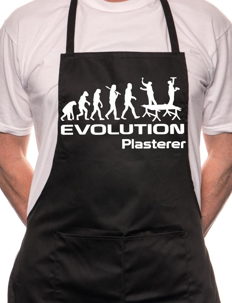 Adult Evolution Of Plasterer BBQ Cooking Funny Novelty Apron