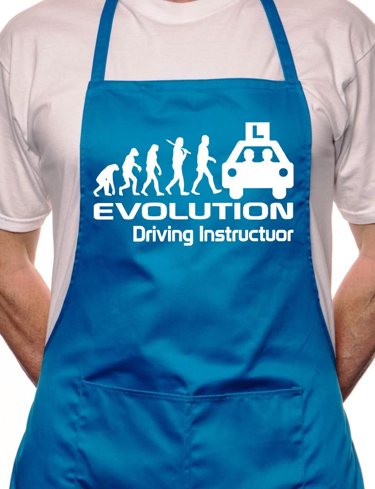 Adult Evolution Of Driving Instructor BBQ Cooking Funny Novelty Apron