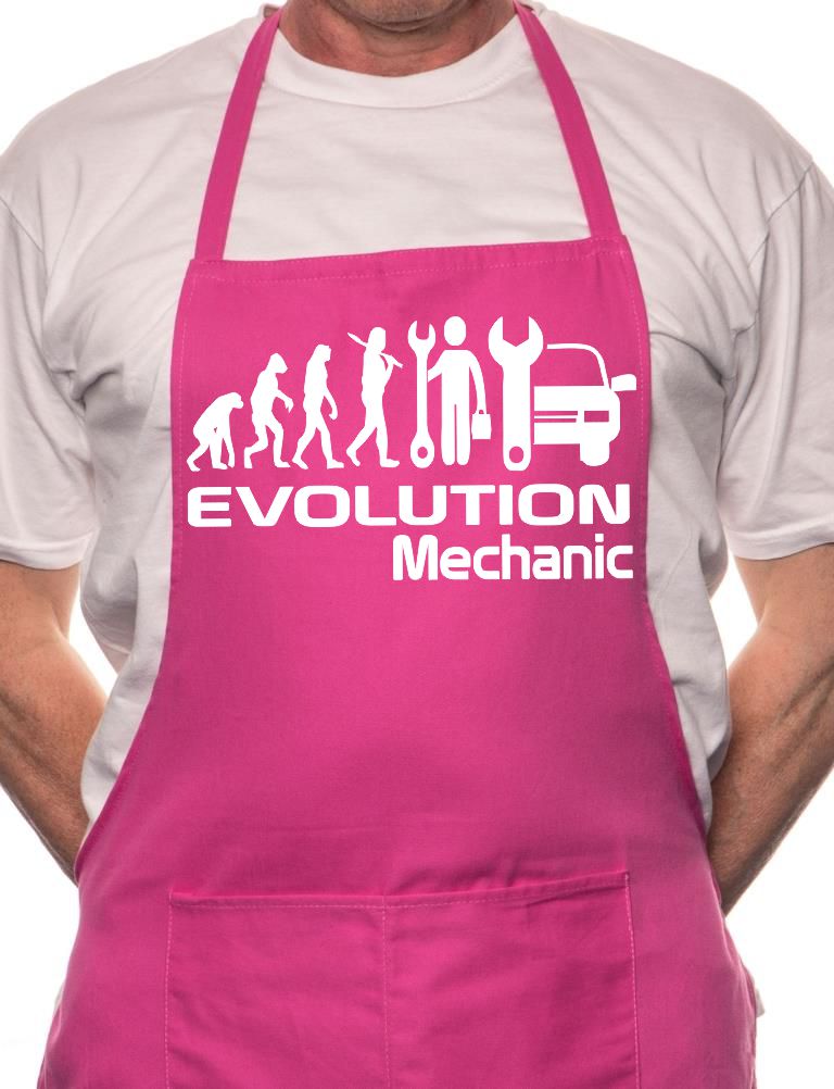 Adult Evolution Of Mechanic Cars BBQ Cooking Funny Novelty Apron