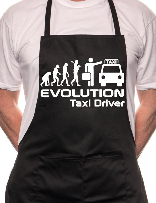 Evolution Of Taxi Cab Driver BBQ Cooking Apron