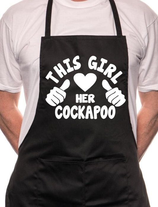 Adult This Girl Loves Her Cockapoo Dog BBQ Cooking Funny Novelty Apron