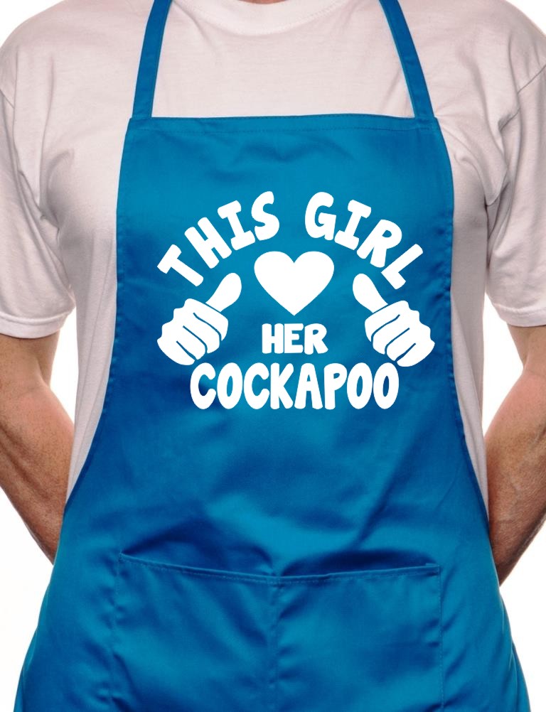 Adult This Girl Loves Her Cockapoo Dog BBQ Cooking Funny Novelty Apron