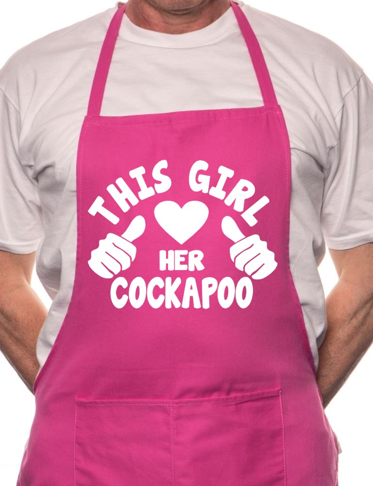 Adult This Girl Loves Her Cockapoo Dog BBQ Cooking Funny Novelty Apron