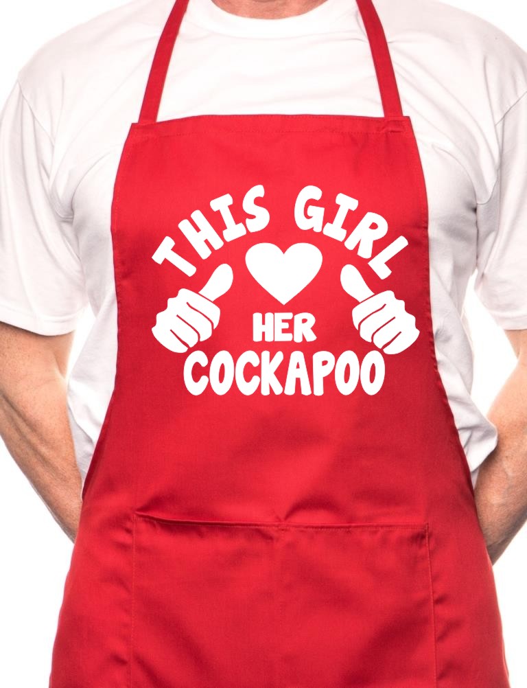 Adult This Girl Loves Her Cockapoo Dog BBQ Cooking Funny Novelty Apron