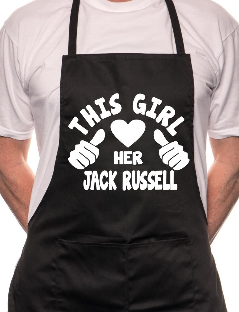 This Girl Loves Her Jack Russell Dog BBQ Cooking Apron