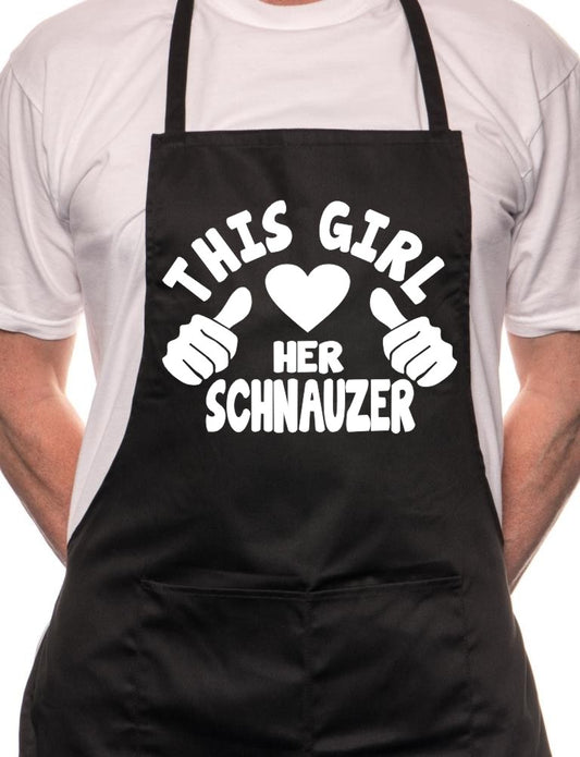 This Girl Loves Her Schnauzer Dog BBQ Cooking Apron