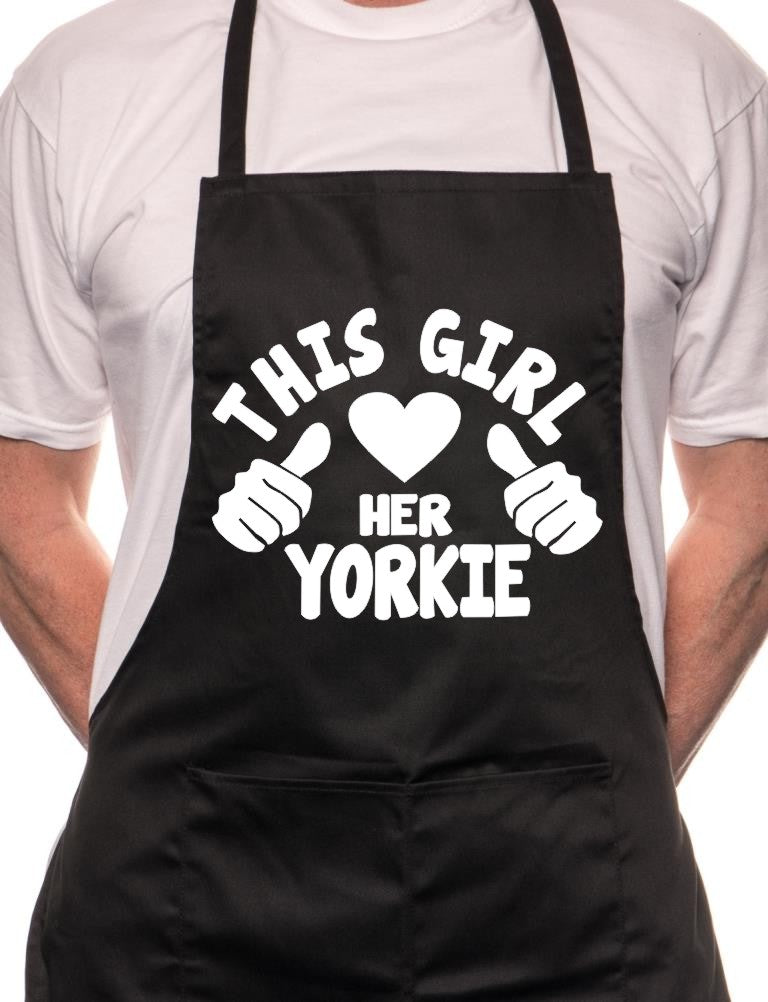 This Girl Loves Her Yorkie Dog BBQ Cooking Apron