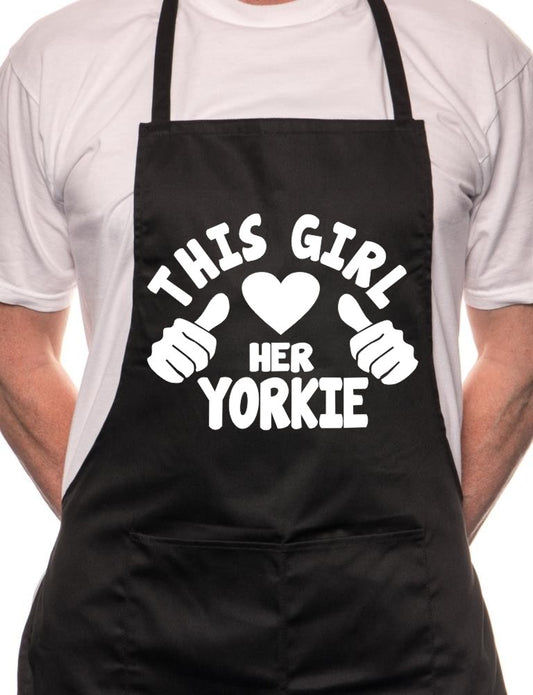 This Girl Loves Her Yorkie Dog BBQ Cooking Apron