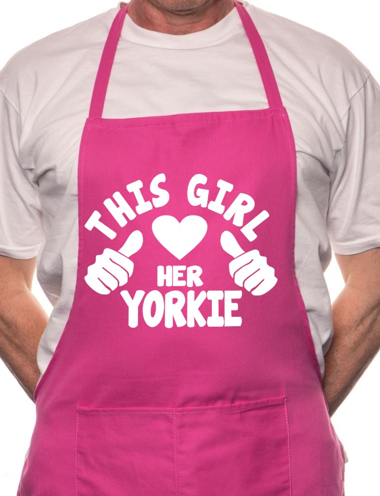 This Girl Loves Her Yorkie Dog BBQ Cooking Apron