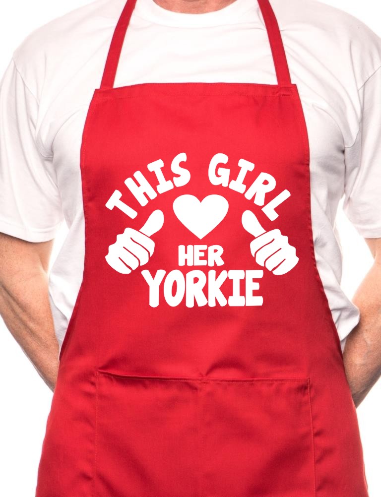 This Girl Loves Her Yorkie Dog BBQ Cooking Apron