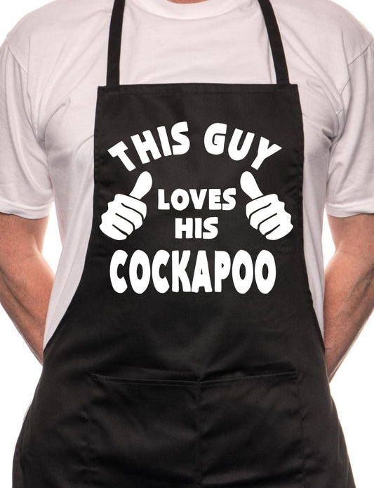 Adult This Guy Loves His Cockapoo BBQ Dog Cooking Funny Novelty Apron