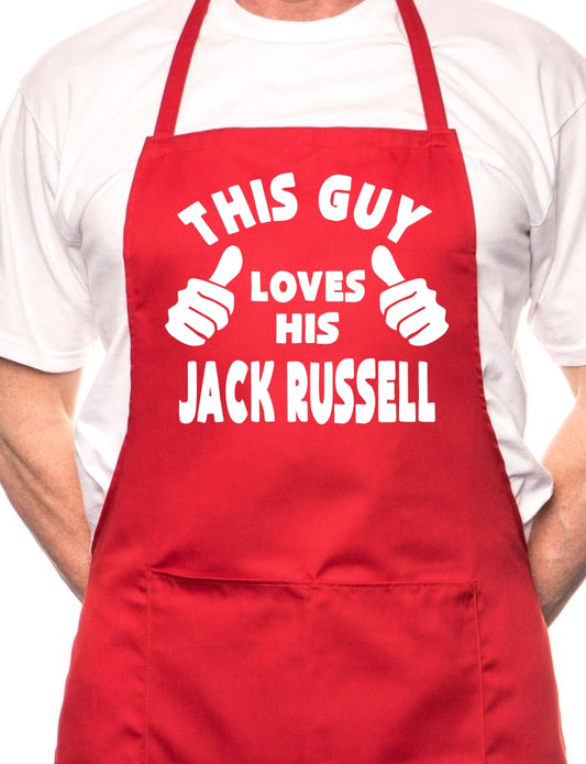 This Guy Loves His Jack Russell BBQ Dog Cooking Apron