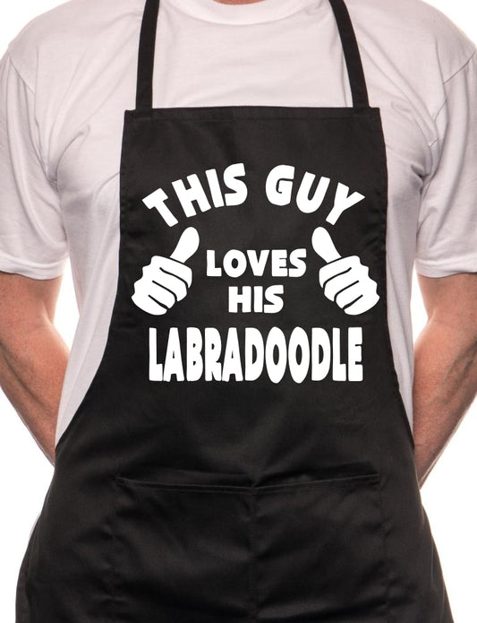 Adult This Guy Loves His Labradoodle BBQ Dog Cooking Funny Novelty Apron