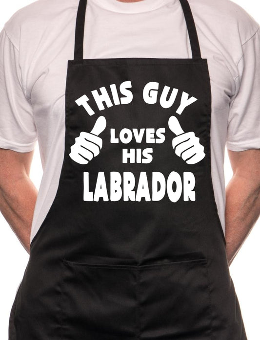 This Guy Loves His Labrador BBQ Dog Cooking Apron