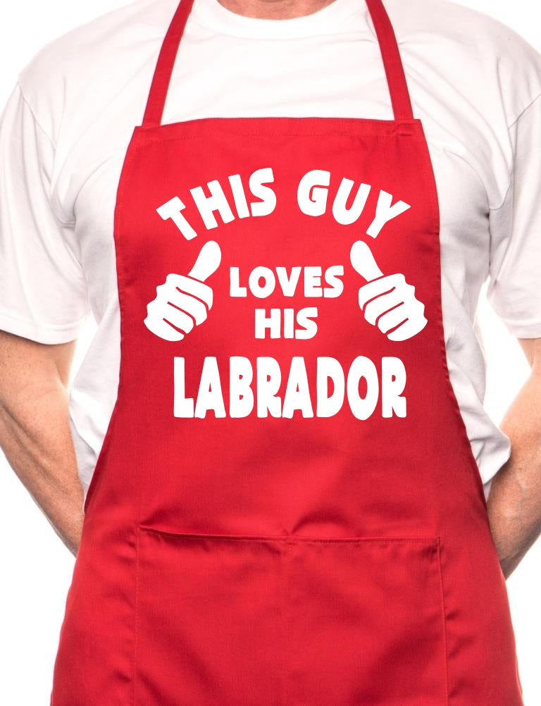 This Guy Loves His Labrador BBQ Dog Cooking Apron