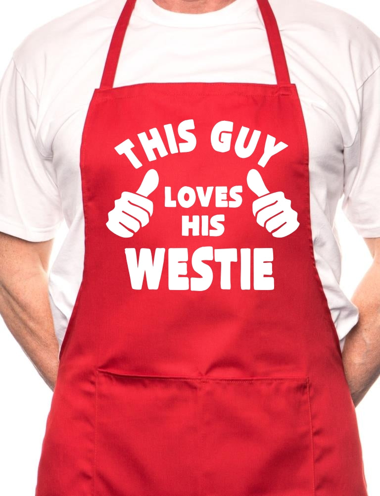 This Guy Loves His Westie BBQ Dog Cooking Apron