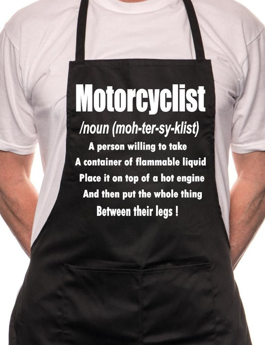 Motorcyclist Definition Of BBQ Cooking Apron