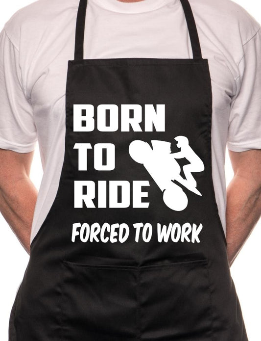 Born To Ride Forced To Work BBQ Cooking Apron