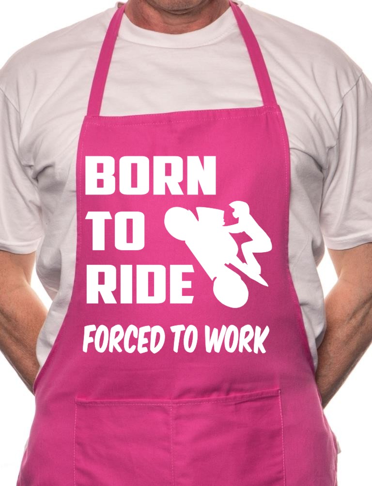 Born To Ride Forced To Work BBQ Cooking Apron