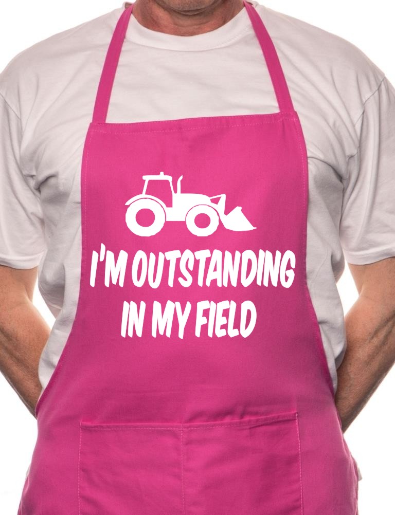 Adult Outstanding In My Field Farmer BBQ Cooking Funny Novelty Apron