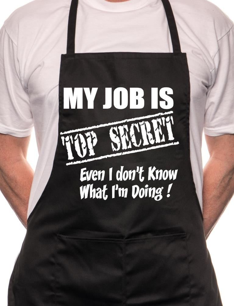 Adult My Job Is Top Secret BBQ Cooking Funny Novelty Apron