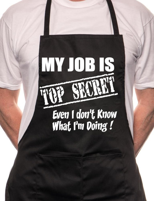 Adult My Job Is Top Secret BBQ Cooking Funny Novelty Apron