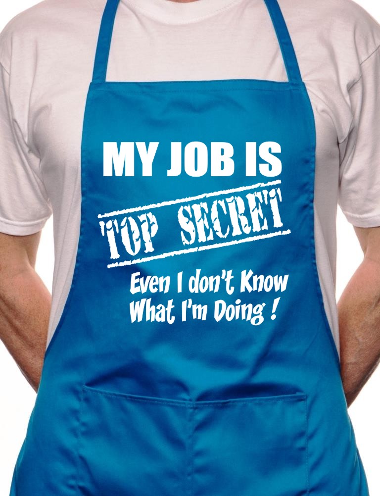 Adult My Job Is Top Secret BBQ Cooking Funny Novelty Apron