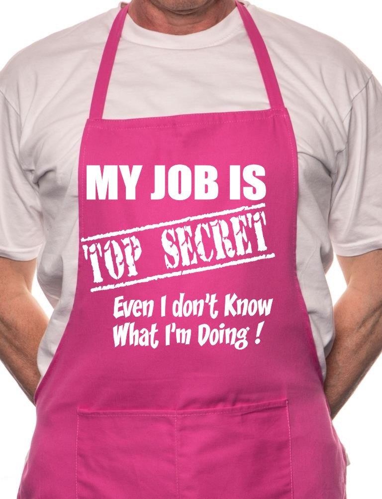 Adult My Job Is Top Secret BBQ Cooking Funny Novelty Apron