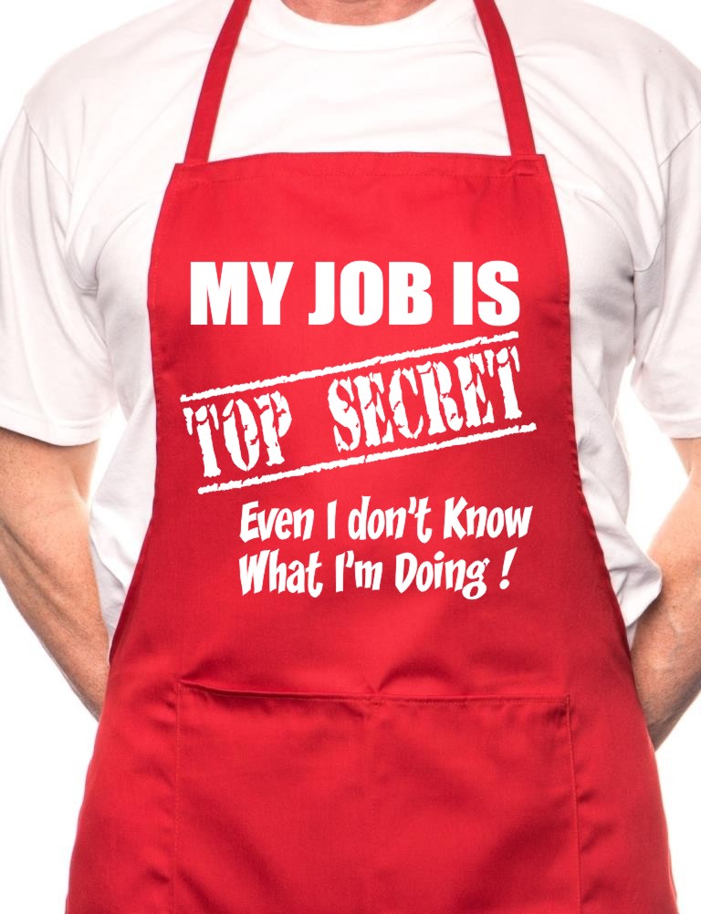 Adult My Job Is Top Secret BBQ Cooking Funny Novelty Apron