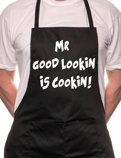 Adult Mr Good Lookin Is Cookin Novelty Cooking Funny Unisex Apron