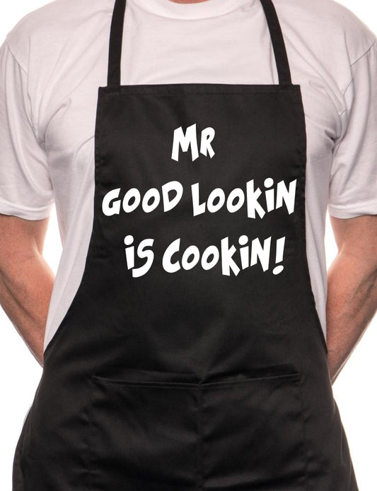 Adult Mr Good Lookin Is Cookin Novelty Cooking Funny Unisex Apron