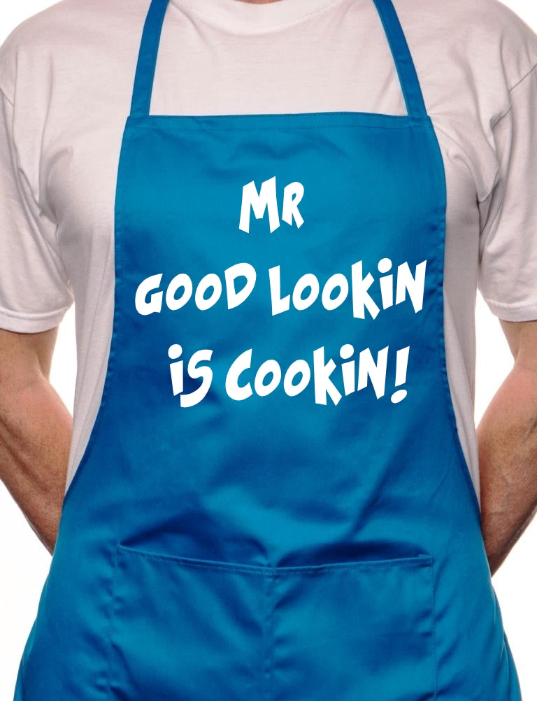 Adult Mr Good Lookin Is Cookin Novelty Cooking Funny Unisex Apron