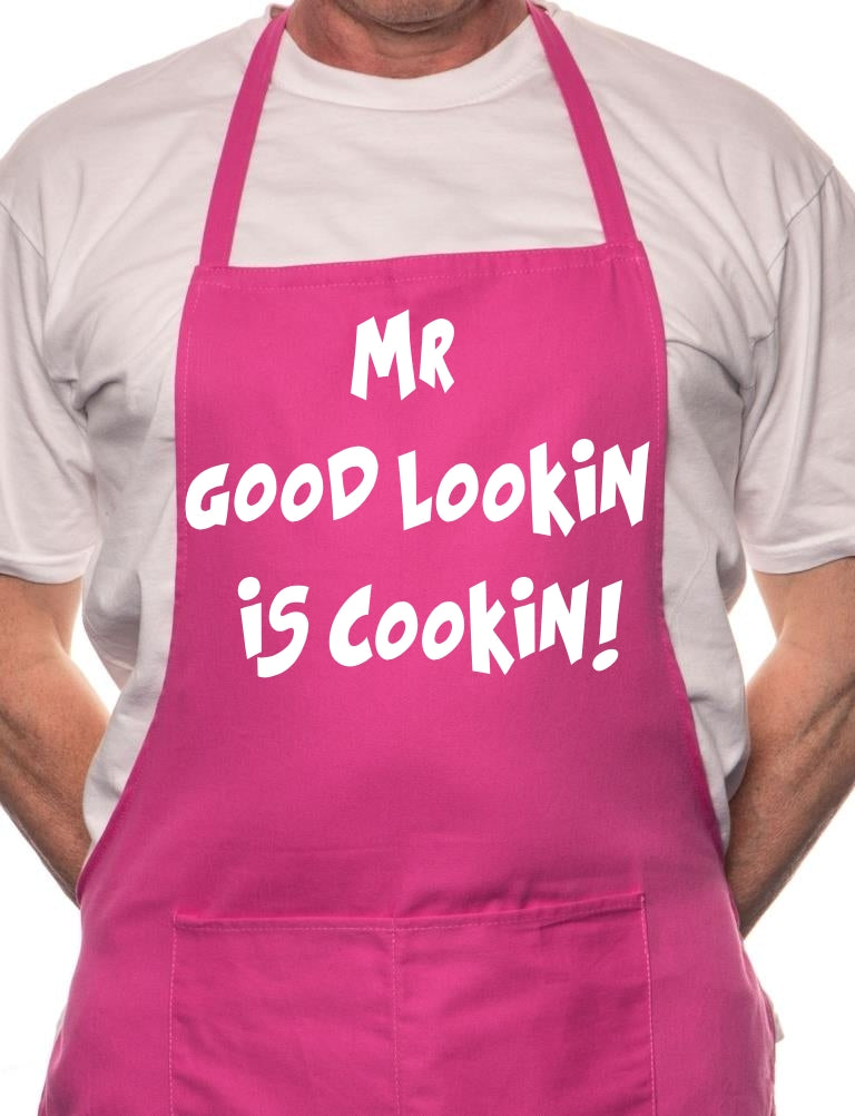 Adult Mr Good Lookin Is Cookin Novelty Cooking Funny Unisex Apron