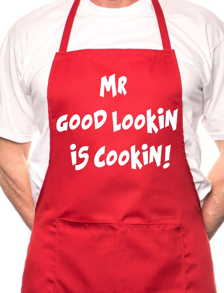 Adult Mr Good Lookin Is Cookin Novelty Cooking Funny Unisex Apron