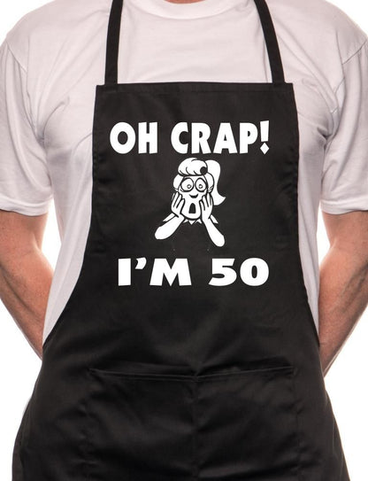 Adult Oh Crap I'm 50 Ladies Birthday BBQ Cooking Funny Novelty Apron