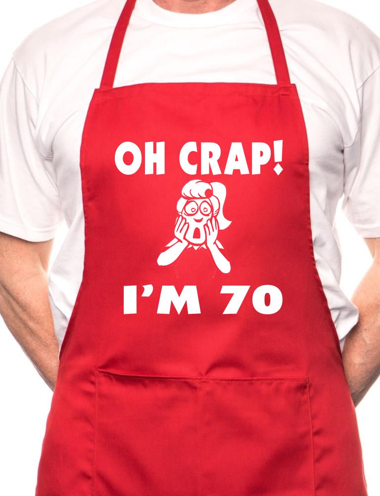 Adult Oh Crap I'm 70 Ladies Birthday BBQ Cooking Funny Novelty Apron