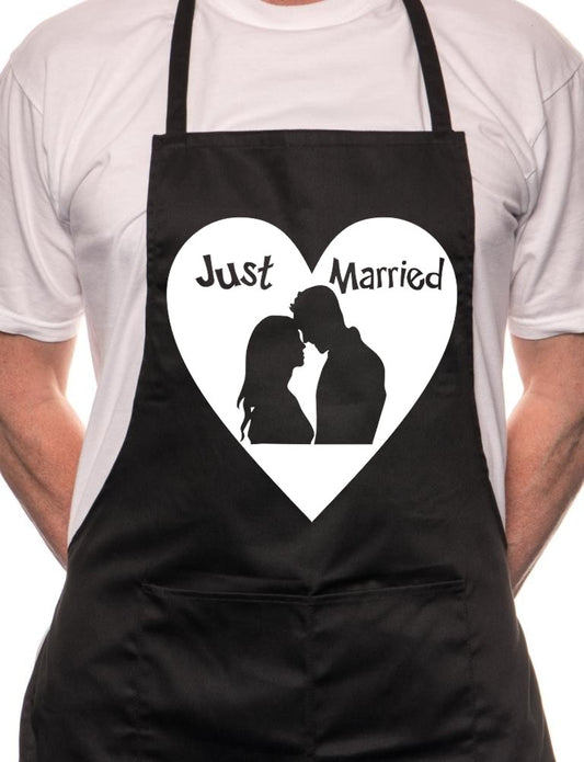 Just Married Honeymoon Wedding BBQ Cooking Apron