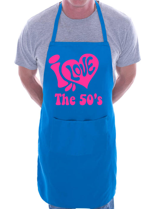 Adult I Love The 50's Retro Music BBQ Cooking Funny Novelty Apron