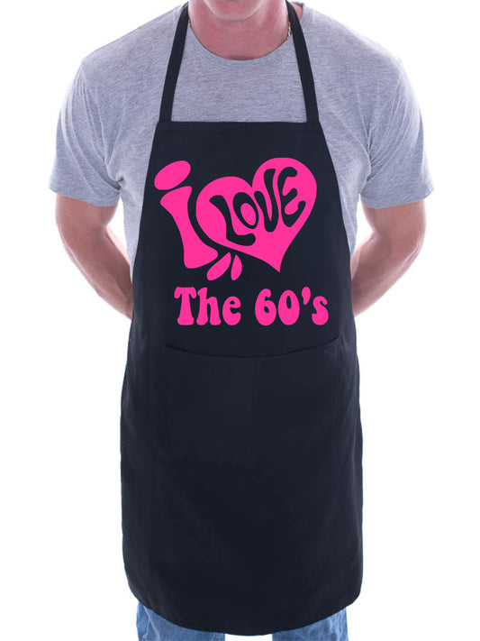 I Love The 60's Retro Music BBQ Cooking Apron