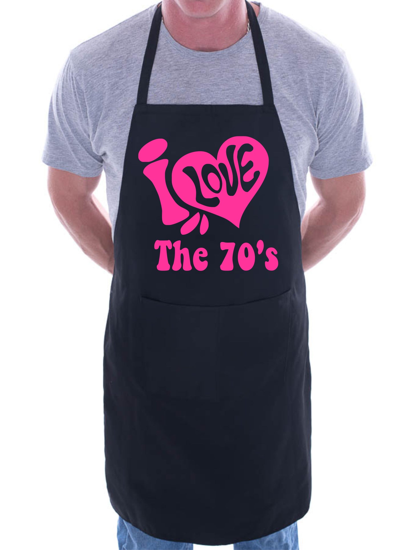 Adult I Love The 70's Retro Music BBQ Cooking Funny Novelty Apron