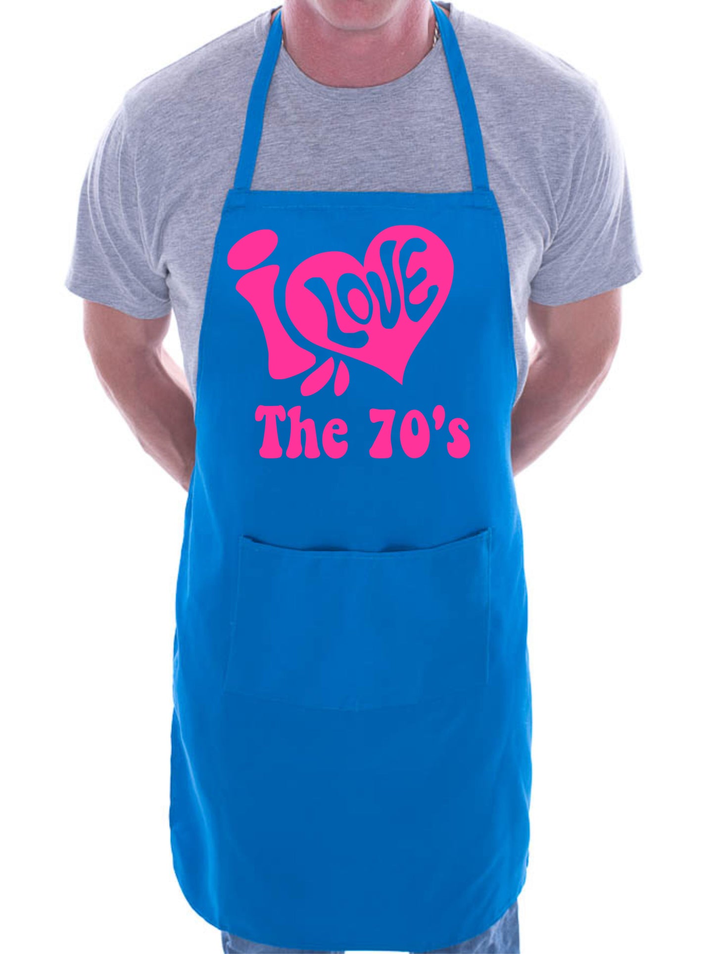Adult I Love The 70's Retro Music BBQ Cooking Funny Novelty Apron