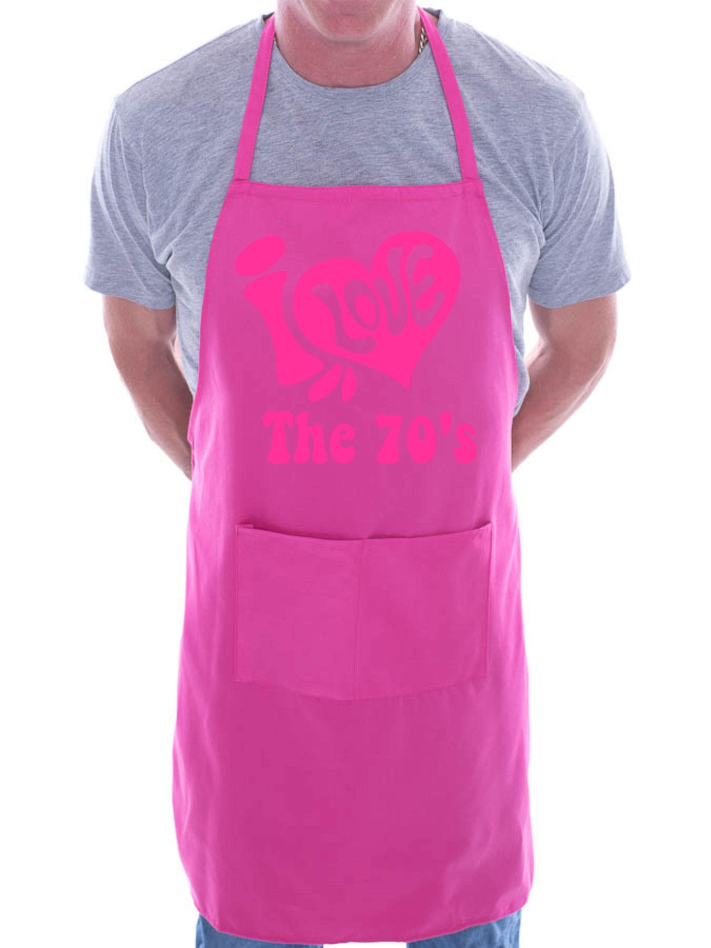 Adult I Love The 70's Retro Music BBQ Cooking Funny Novelty Apron