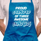 Proud Grandad 3 Grandkids BBQ Cooking Apron