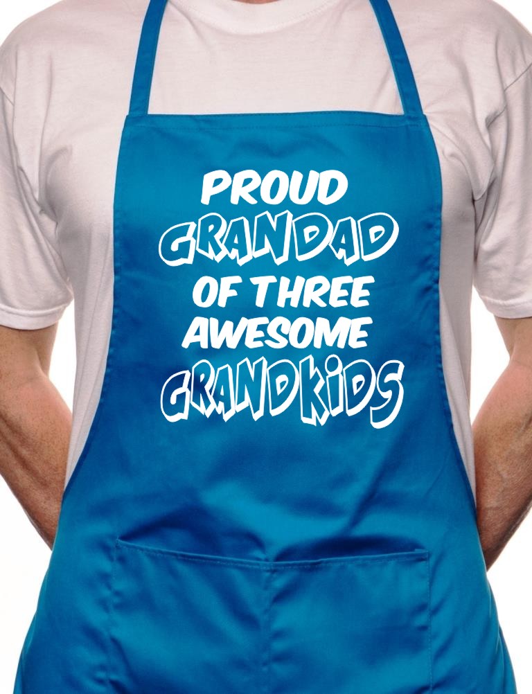 Proud Grandad 3 Grandkids BBQ Cooking Apron