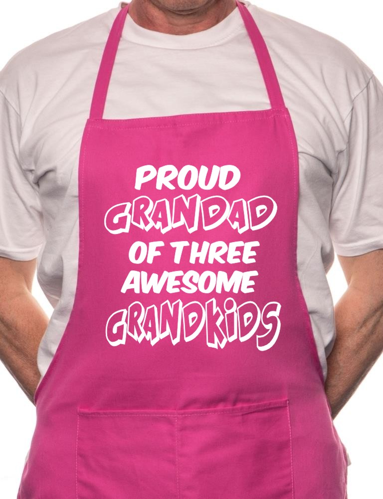 Proud Grandad 3 Grandkids BBQ Cooking Apron