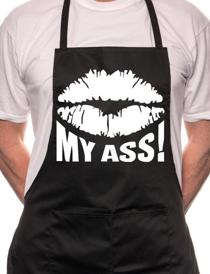 Kiss My Ass Funny BBQ Cooking Funny Novelty Apron