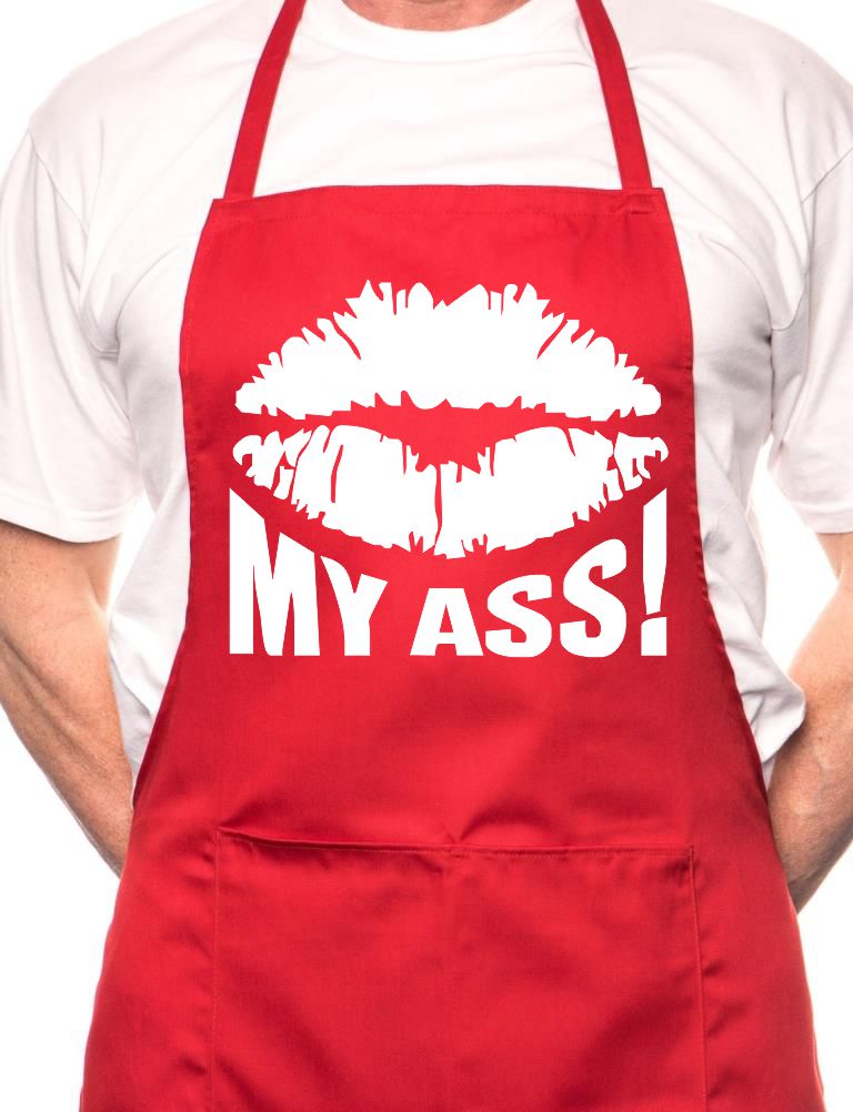 Kiss My Ass Funny BBQ Cooking Funny Novelty Apron