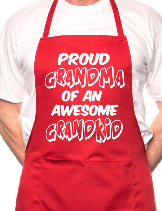 Proud Grandma Of Grandkid BBQ Cooking Apron