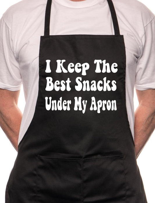 Adult I Kept Best Snacks Under Apron Novelty Cooking Funny Unisex Apron